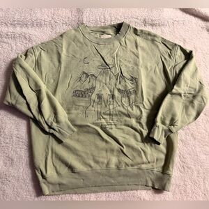 American Eagle Outfitters Olive Graphic Sweatshirt